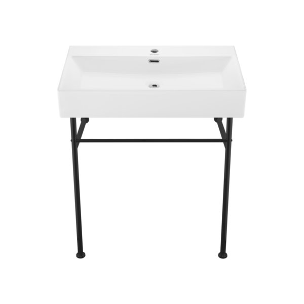 Swiss Madison Claire 30" Ceramic Console Bathroom Sink with Overflow